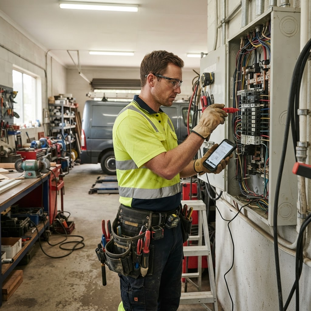 Electrical team at work