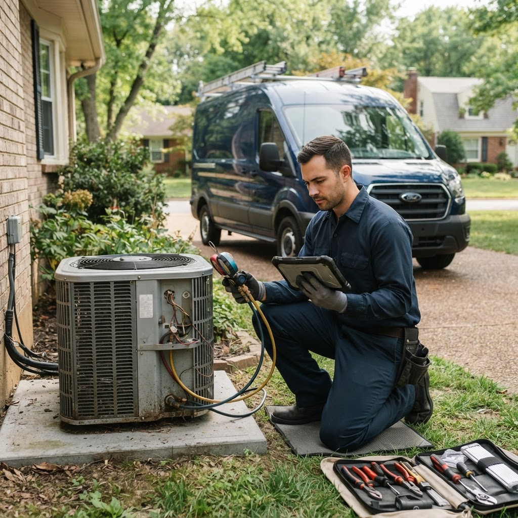 HVAC team at work