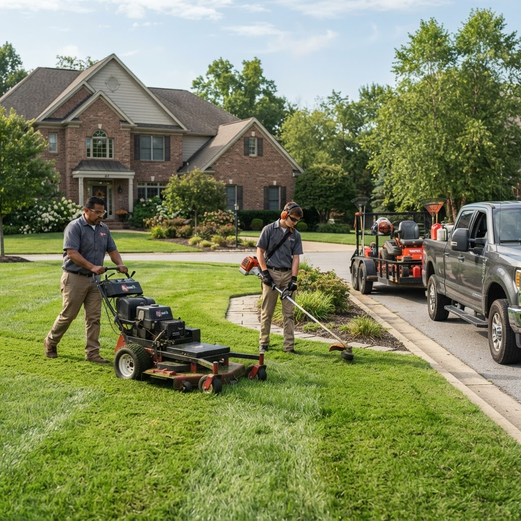 Landscaping & Lawn Care team at work